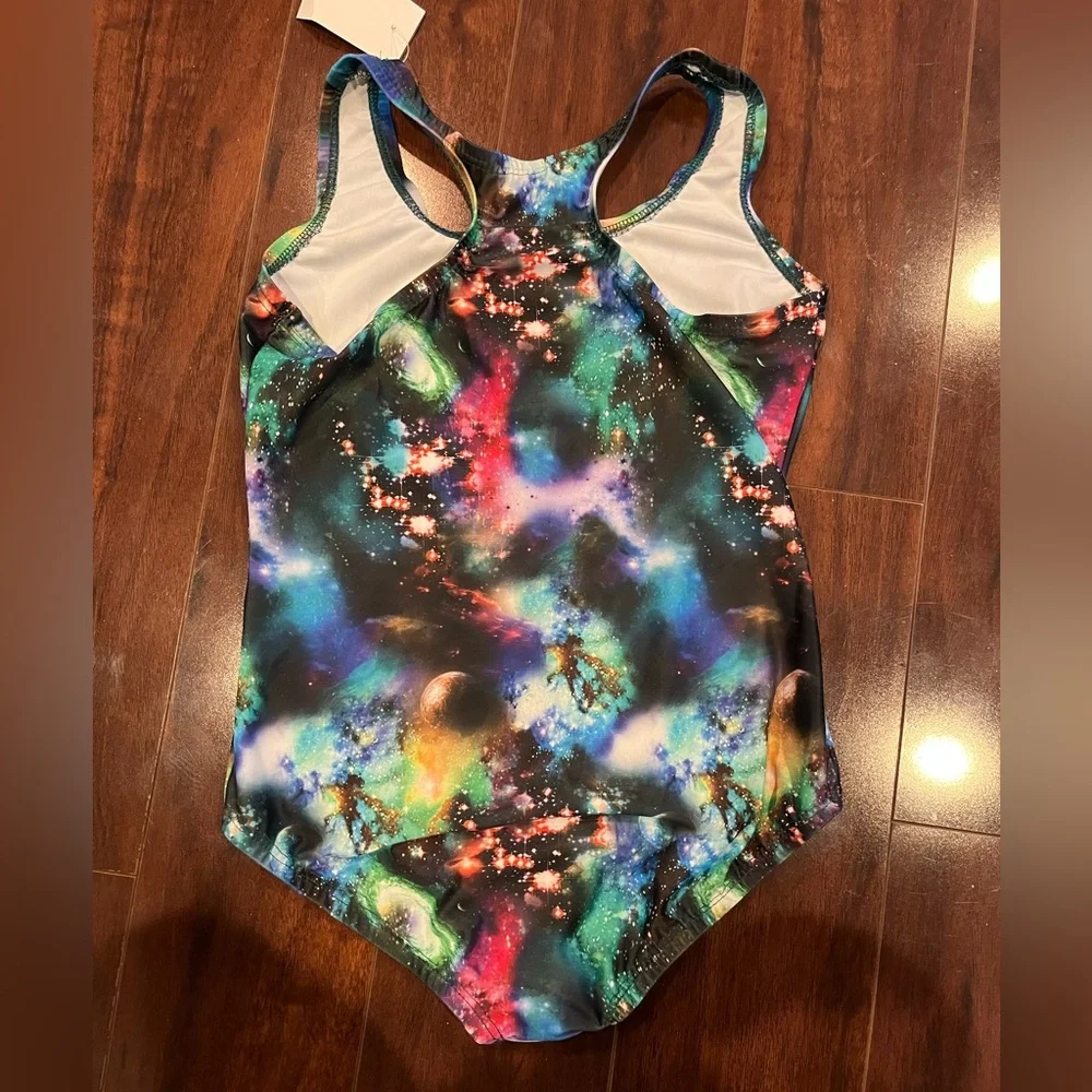 NWT - Girls Jr Small - Dori Creations - Galaxy One Piece Bathing SwimSuit